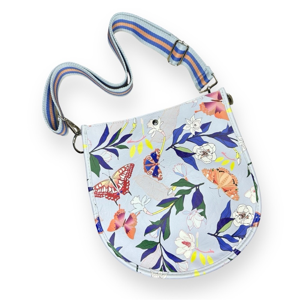 AHDORNED Butterfly Multicolored Double-Entry U-Shaped Messenger Bag